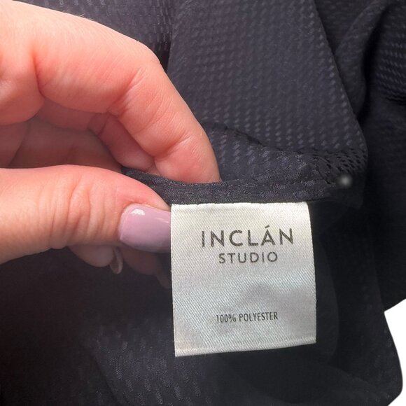 Inclán Studio Navy Fuzzy Semi-Sheer Mini Dress Sample Size L - Picture 3 of 7